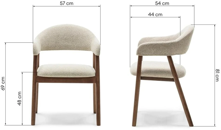 Novanook Čiužinėta kėdė, LARIS, 81x57x54 cm, smėlio spalvos