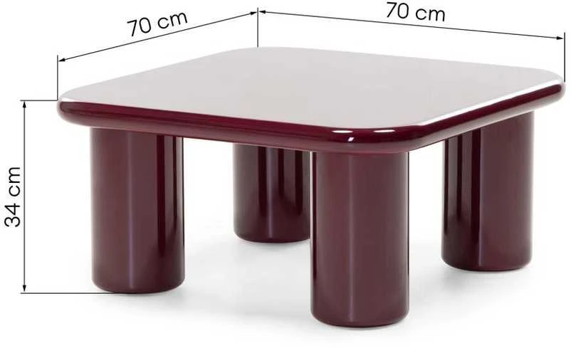 Novanook Kavos staliukas, MURIEN, 34x70x70 cm, Bordo