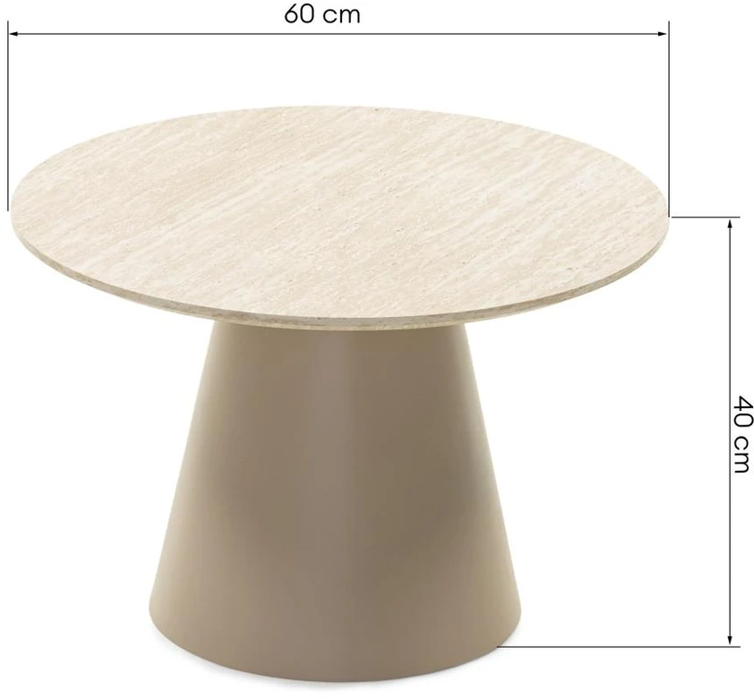Novanook Kavos staliukas, OREZ, 80x53x59.5 cm, Smėlio spalvos