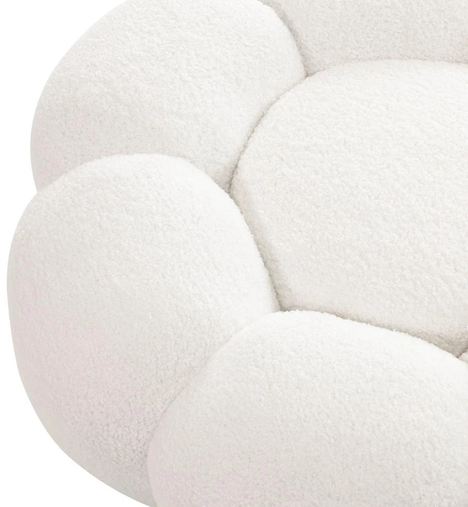 Novanook Pufas, PERLE, 61x61x31 cm, Baltas