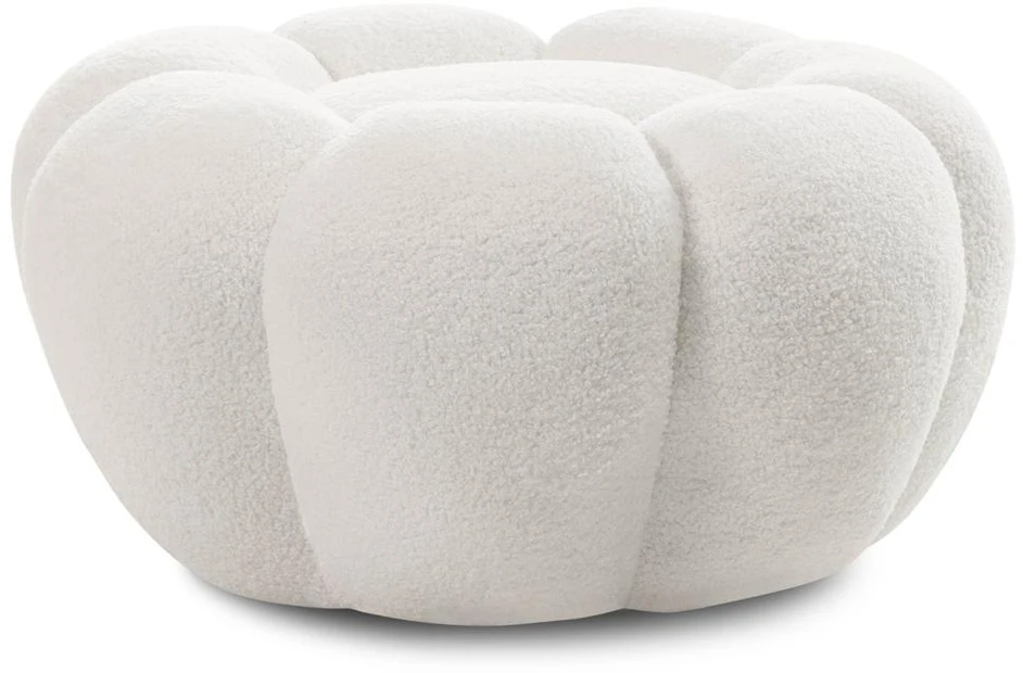 Novanook Pufas, PERLE, 61x61x31 cm, Baltas