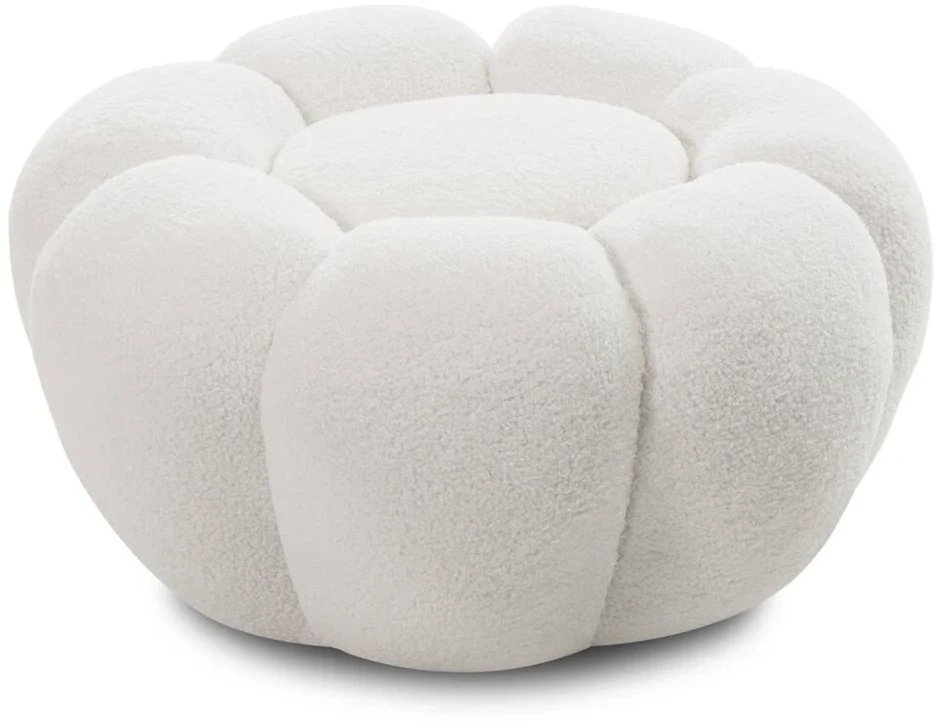 Novanook Pufas, PERLE, 61x61x31 cm, Baltas