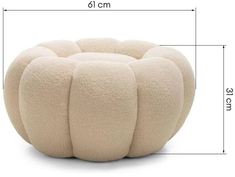 Novanook Pufas, PERLE, 61x61x31 cm, Smėlio spalvos