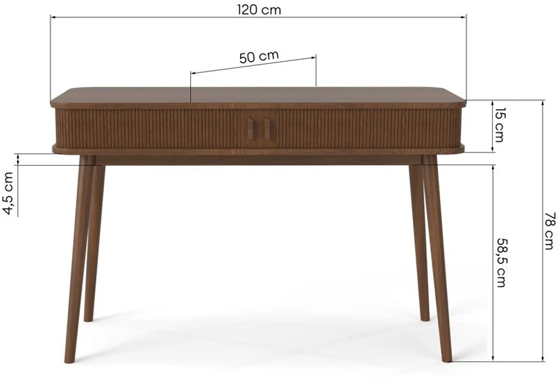 Novanook Rašomasis stalas, ORA, 120x50x78 cm, Riešutas