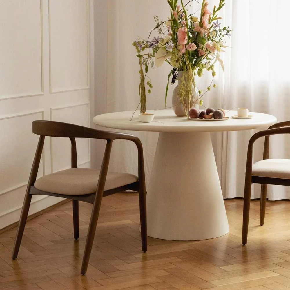 Novanook Valgomojo stalas, ADEL, 120x120x76 cm, Kremas