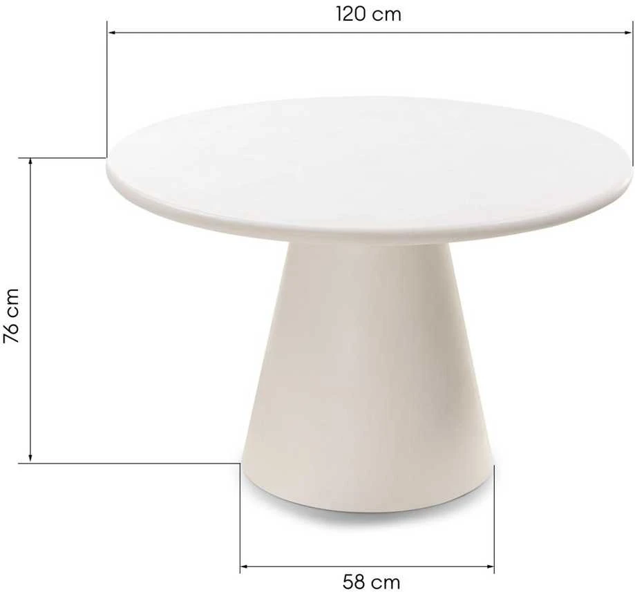 Novanook Valgomojo stalas, ADEL, 120x120x76 cm, Kremas