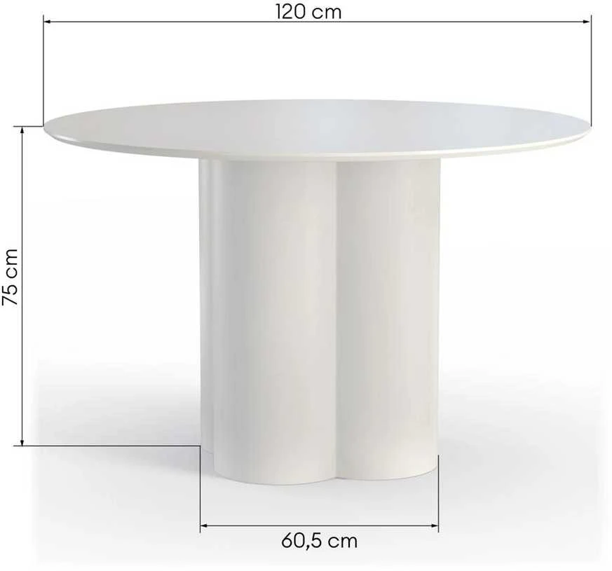 Novanook Valgomojo stalas, COLONA, 120x120x75 cm, Pilkai smėlio spalvos