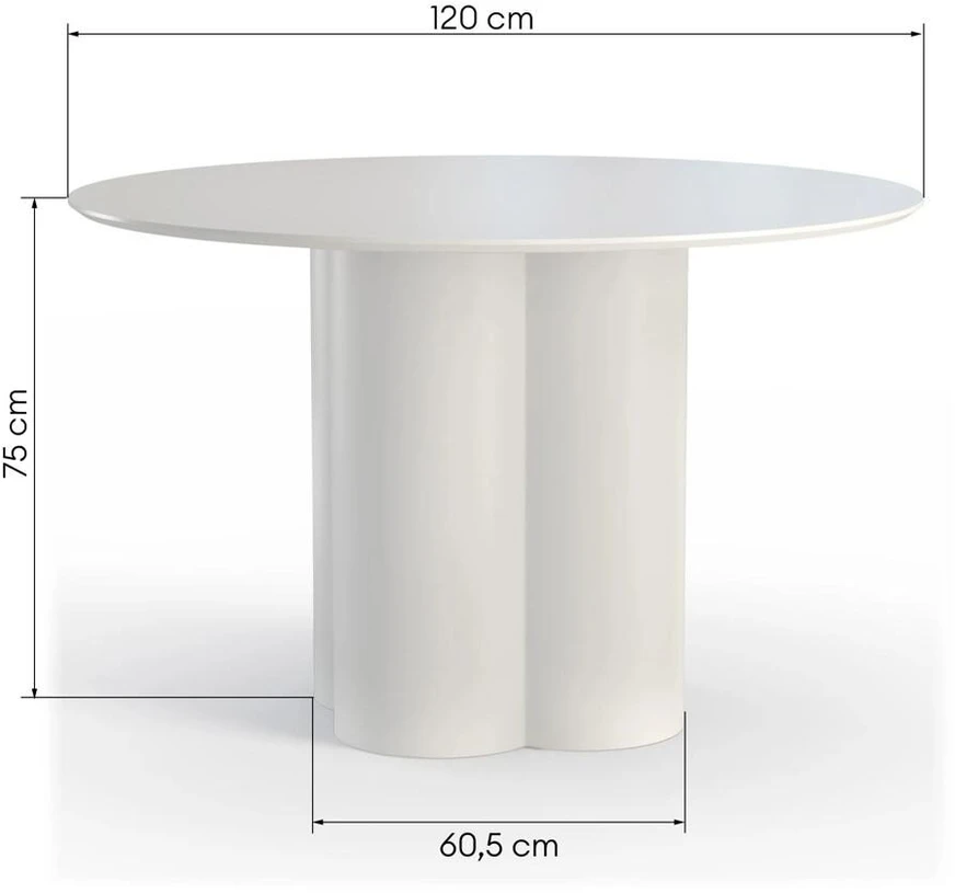 Novanook Valgomojo stalas, COLONA, 120x120x75 cm, Pilkai smėlio spalvos
