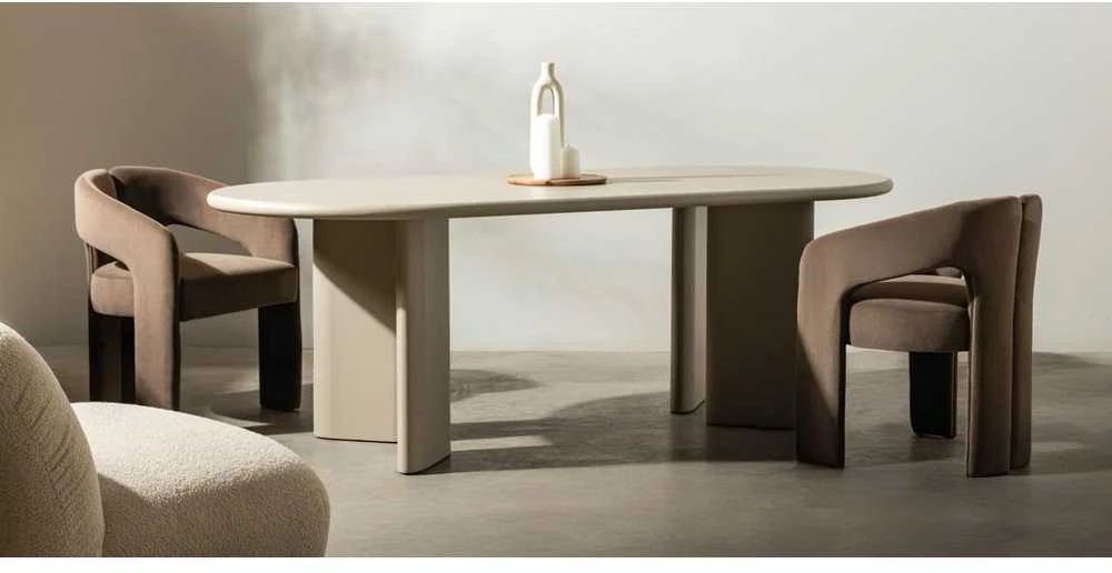 Novanook Valgomojo stalas, LOREN, 75x220x100 cm, Smėlio spalvos