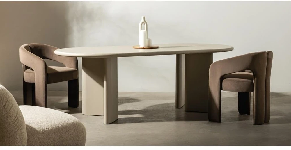 Novanook Valgomojo stalas, LOREN, 75x220x100 cm, Smėlio spalvos