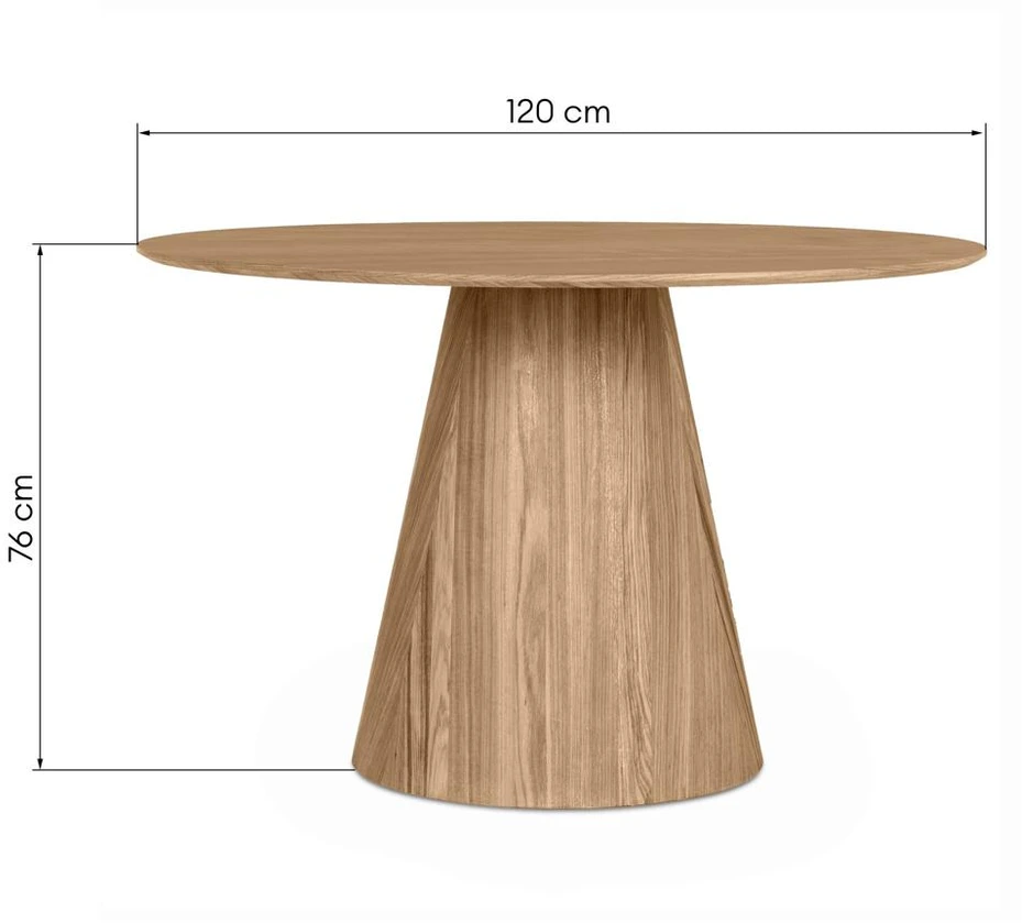 Novanook Valgomojo stalas, MARIEL, 120x120x76 cm, natūrali mediena