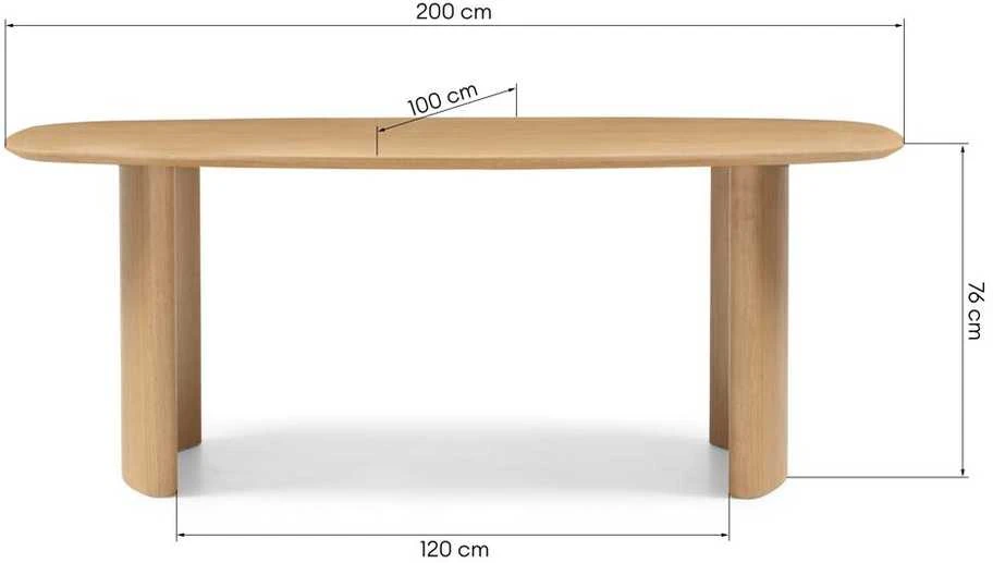Novanook Valgomojo stalas, MARIS, 200x100x76 cm, Ąžuolas