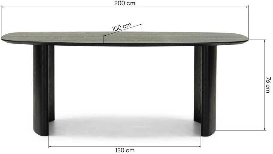 Novanook Valgomojo stalas, MARIS, 76x200x100 cm, Tamsiai rudas