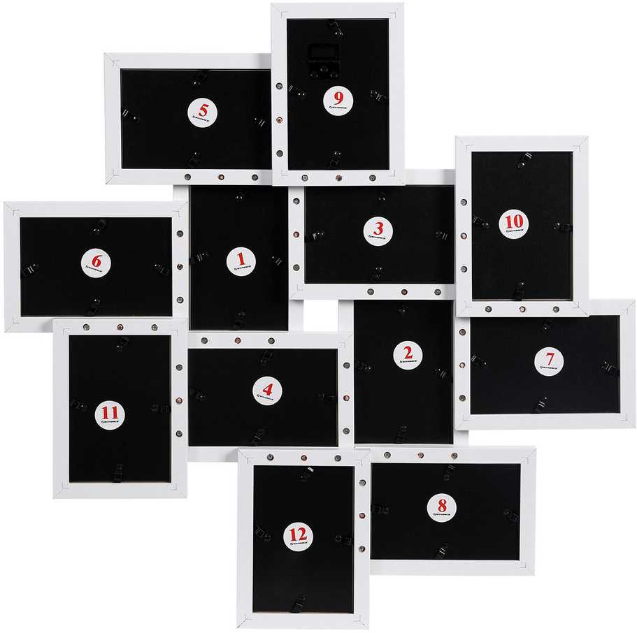 Nuotraukų rėmelis Songmics Nuotraukų rėmelių koliažas 12 nuotraukų, baltas, 63,3 × 63,3 cm