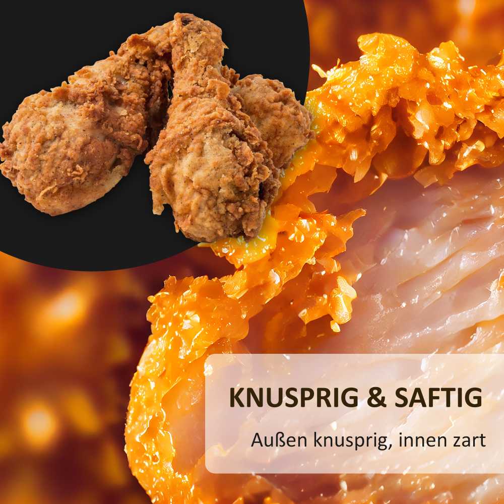 Gruzdintuvė HOMCOM Karšto oro keptuvė 8,5 l Dviejų kamerų 8in1 receptų oro keptuvė Nesvylanti danga Jutiklinis ekranas Išmanusis laikmatis be aliejaus Juoda