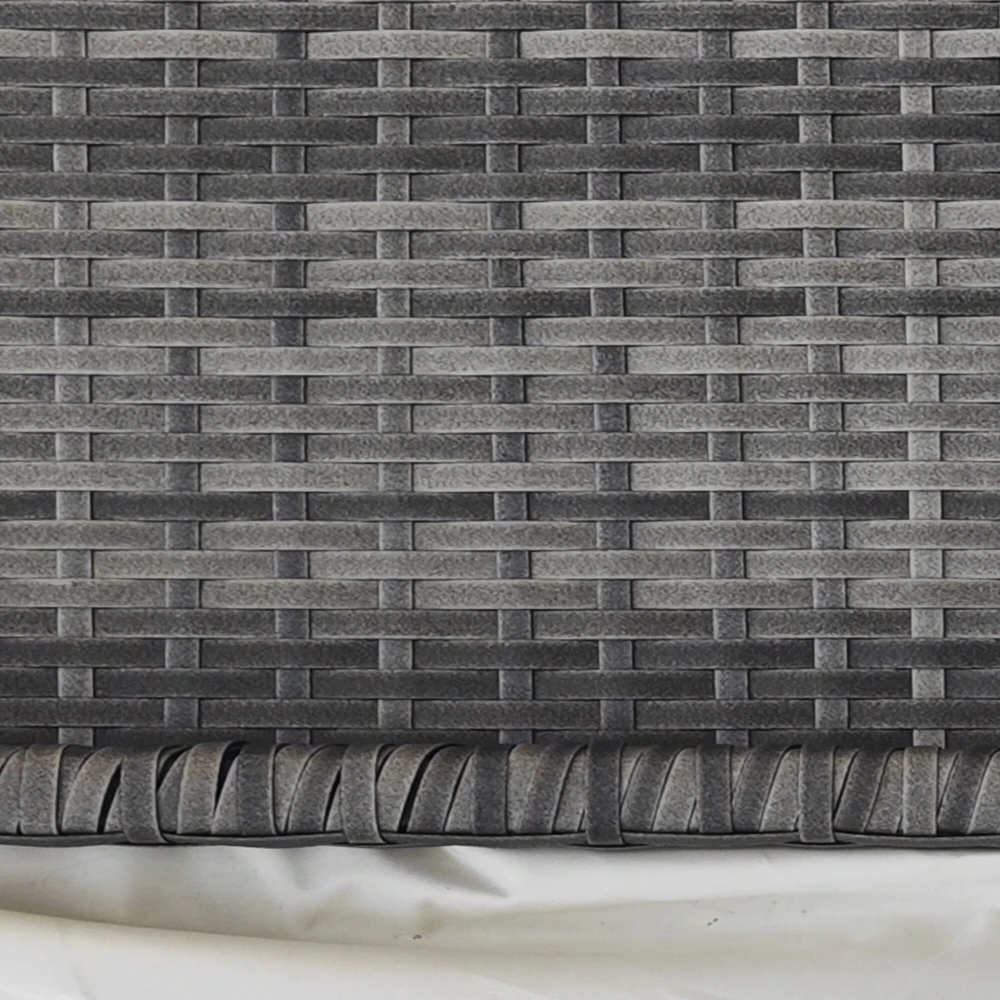 Outsunny balkono stalas, sodo pagalbinis staliukas, sodo baldai, pusapvalis, poliratanas, metalas, pilkas, 100 x 50 x 74 cm