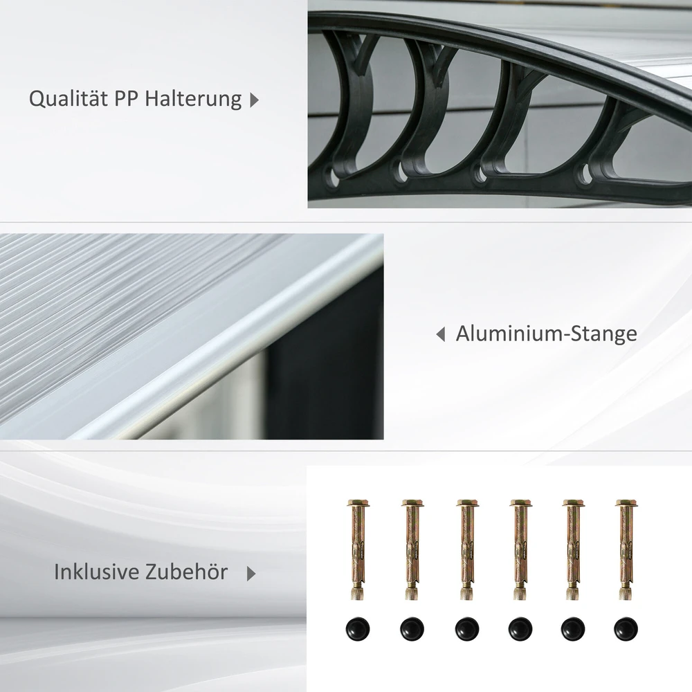 Outsunny stogelis durims 200 x 96 x 27 cm, apsauga nuo UV spindulių, lietaus ir saulės, aliuminis, juodas | Aosom