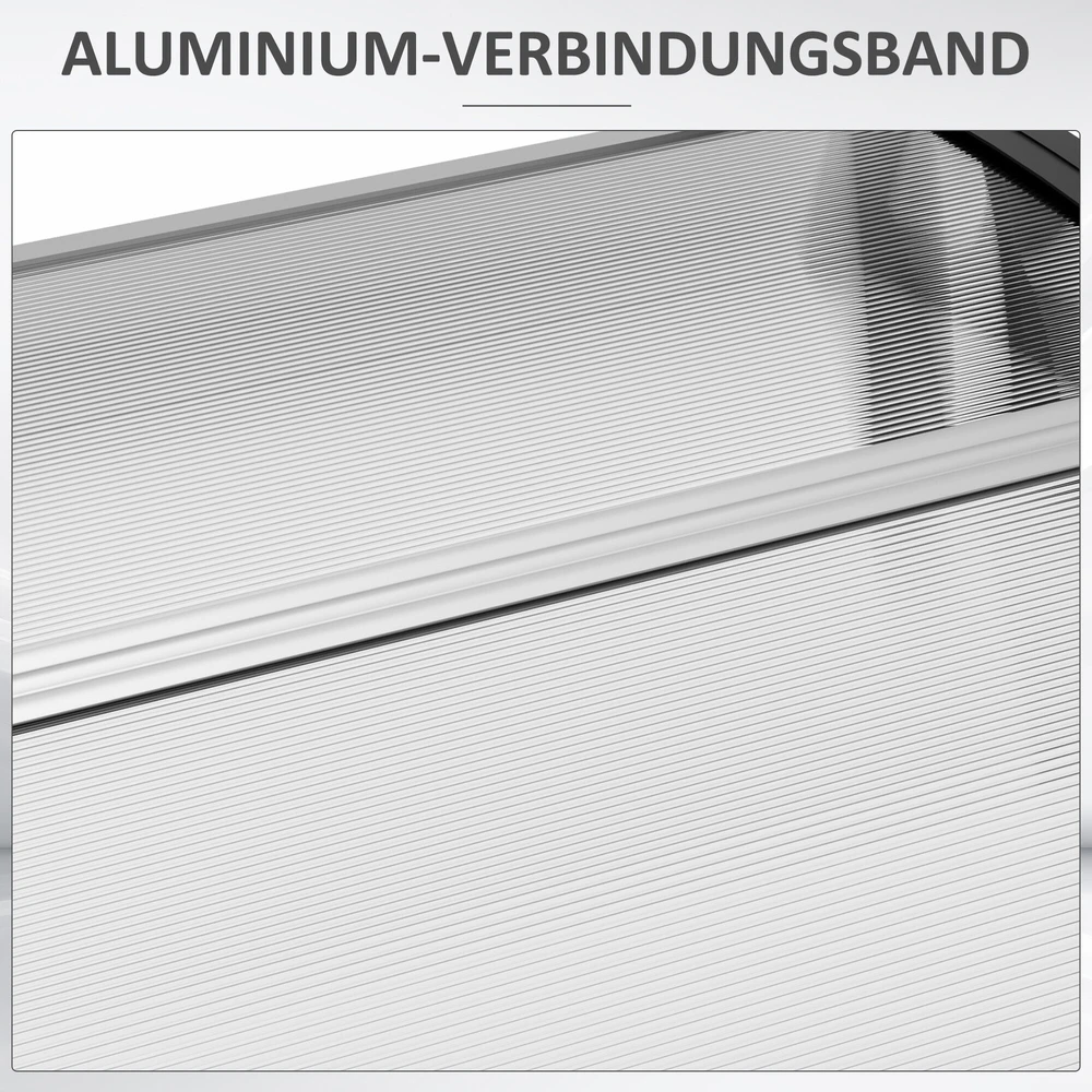 Outsunny stogelis durims 200 x 96 x 27 cm, apsauga nuo UV spindulių, lietaus ir saulės, aliuminis, juodas | Aosom