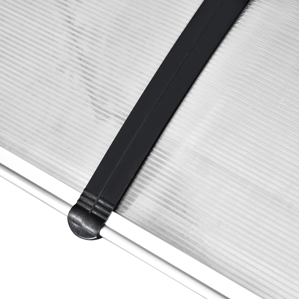Outsunny stogelis durims, 90 x 295 cm, arkos formos polikarbonatinis stogelis su apsauga nuo UV spindulių, apsauga nuo saulės ir lietaus