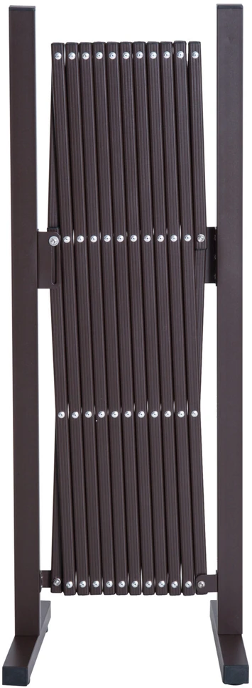 Ištraukiama Outsunny žirklinė tvorelė, 35–300 cm, idealiai tinka sodui, aliuminis, ruda, aukštis 103,5 cm