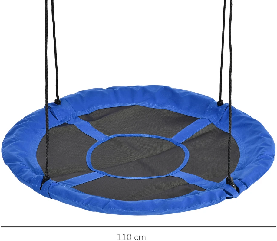 Outsunny gandro lizdo tipo sūpynės, Ø110cm, 150kg, reguliuojamos, mėlynos, 3-12 metų