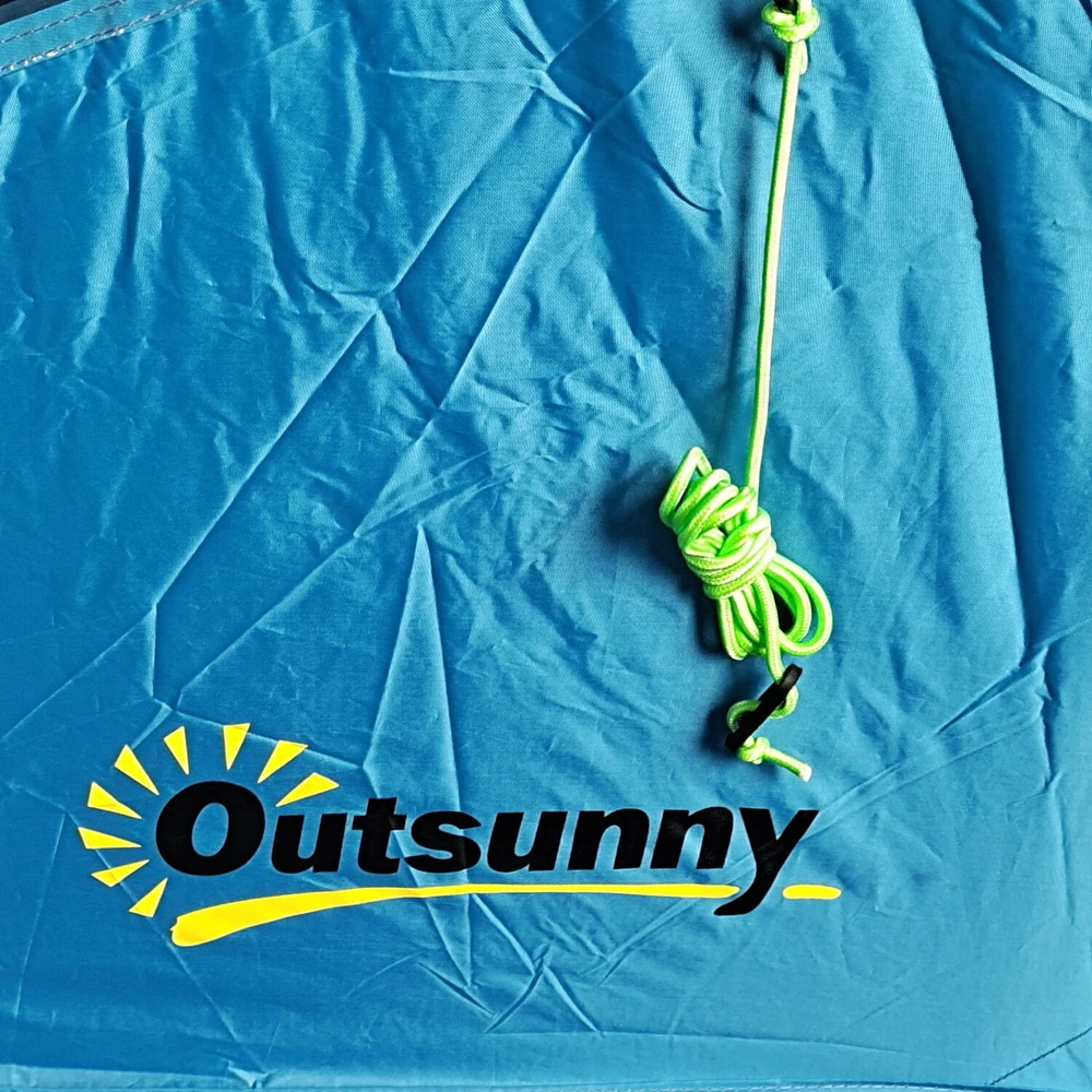 Outsunny tunelio formos palapinė, 4 asmenims, kempingo palapinė su 2 kambariais, apsauga nuo UV spindulių, langai, krepšys nešiojimui, 2000 mm atsparumas vandeniui, mėlyna