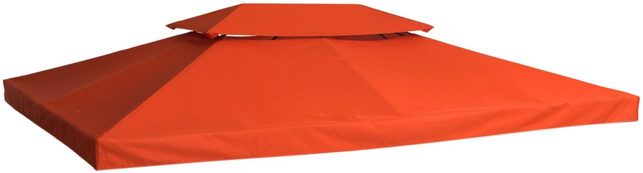 „Outsunny“ atsarginis stogas pavėsinėms, metalinėms pavėsinėms, sodo pavėsinėms, vakarėlių palapinėms, sodo palapinėms, poliesteris, 3x4 m, rūdžių raudona spalva