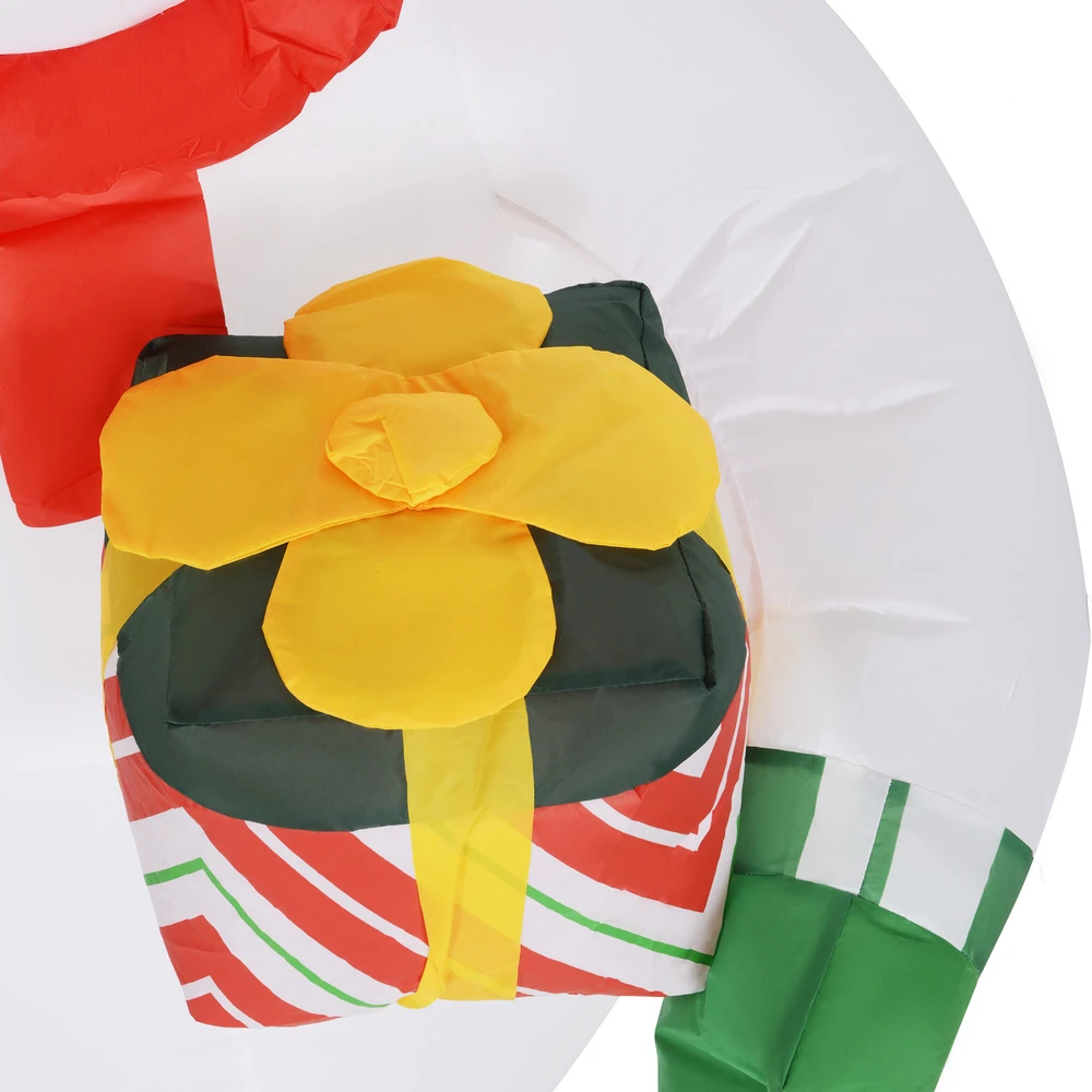 "Outsunny" pripučiama kalėdinė dekoracija, 1,8 m sniego žmogus su LED apšvietimu, sodo dekoracija, savaime pripučiamos kalėdinės lemputės, skirtos naudoti patalpose ir lauke