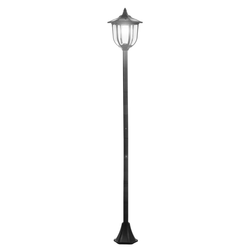 Outsunny saulės energija veikiantis sodo šviestuvas, LED sodo žibintas su 30/60 liumenų, plastikas, juodas, Ø26,5 x A177 cm