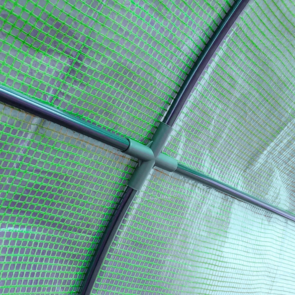 Outsunny plėvelinis šiltnamis, 2 durys, skirtas augalams auginti, su apsauga nuo UV spindulių, plienas, PE, žalias, 200 x 100 x 215 cm