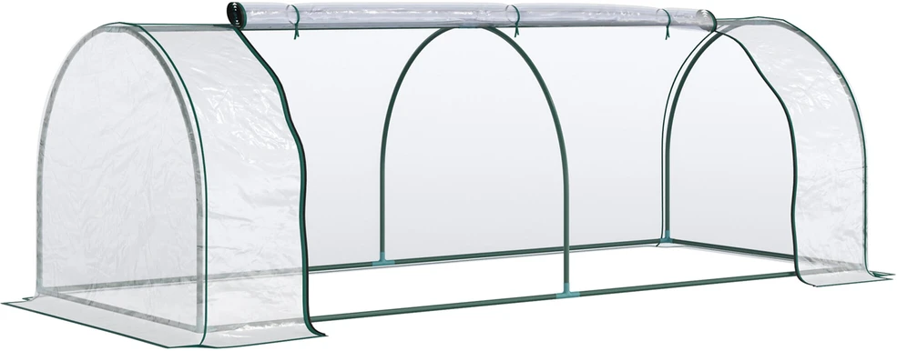 Outsunny šiltnamis su durimis, daigykla, augalų auginimui, plienas, PVC, 250x100x80 cm
