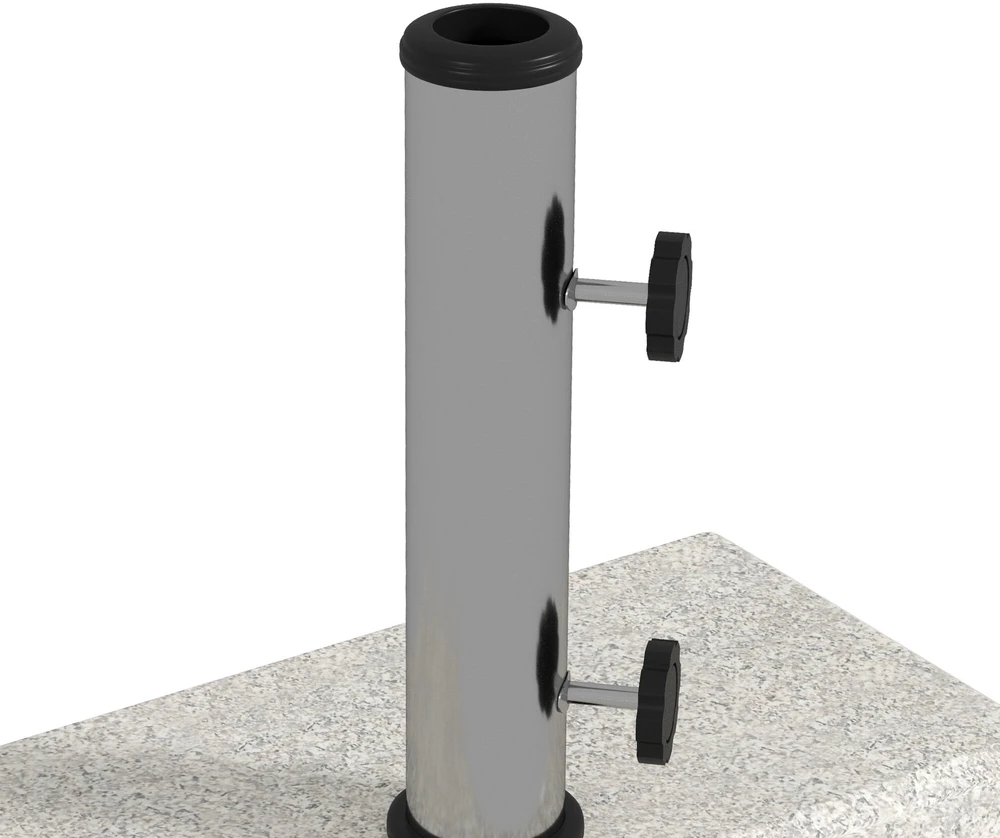 Outsunny skėčio stovas 25 kg, stovas pusapvaliam skėčiui su Ø32/38/48 mm kotu, granito pagrindas, pilkas