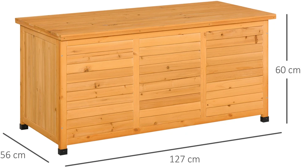 Outsunny sodo spintelė, įrankių namelis, vandeniui atspari, iš eglės medienos, patvari, didelė erdvė, 127 x 56 x 60 cm, geltona