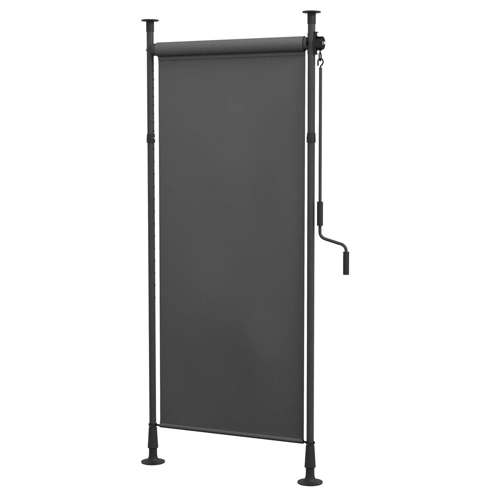 Outsunny vertikali markizė, apsauga nuo saulės, balkono užuolaida 120x220-310cm, atspari oro sąlygoms su alkūne, poliesteris, tamsiai pilka