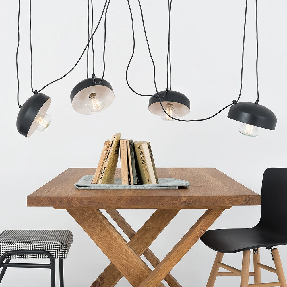 Pakabinamas šviestuvas Customform Lempos, POPO FLAT L 4, Juoda