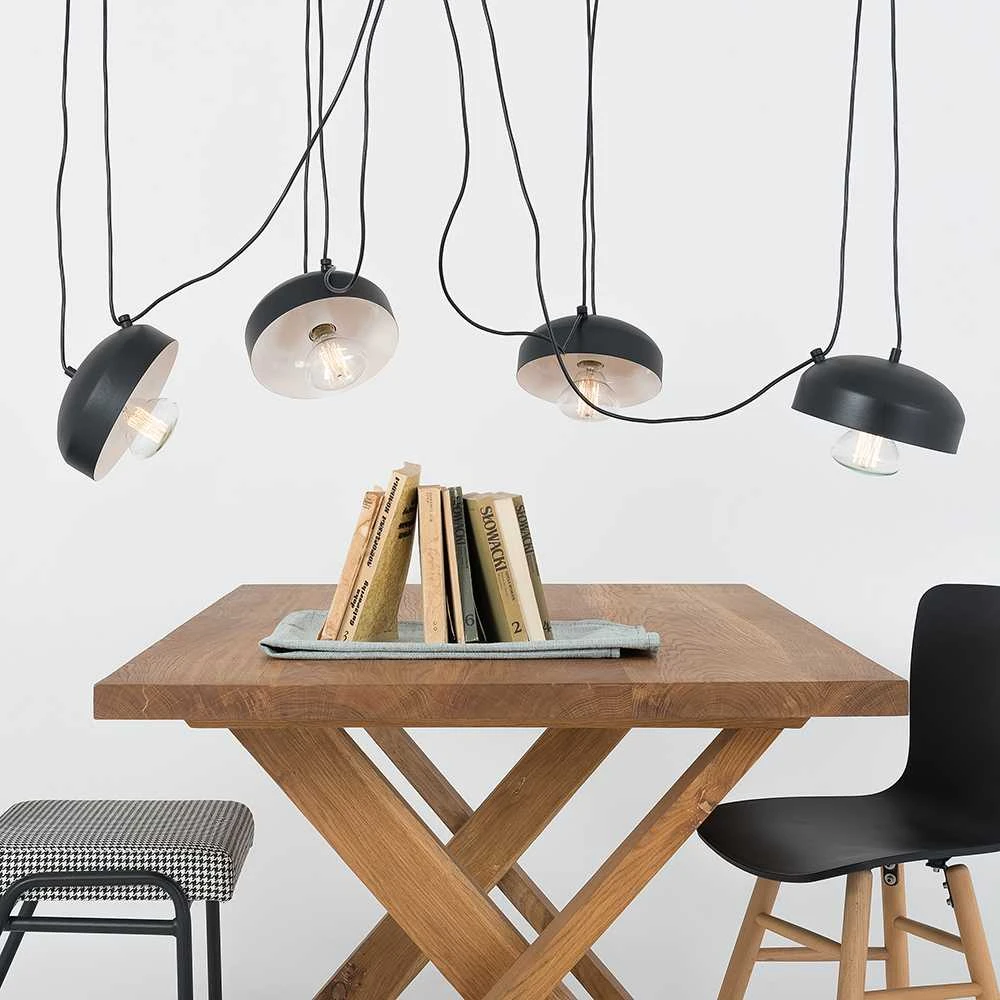 Pakabinamas šviestuvas Customform Lempos, POPO FLAT L 4, Juoda