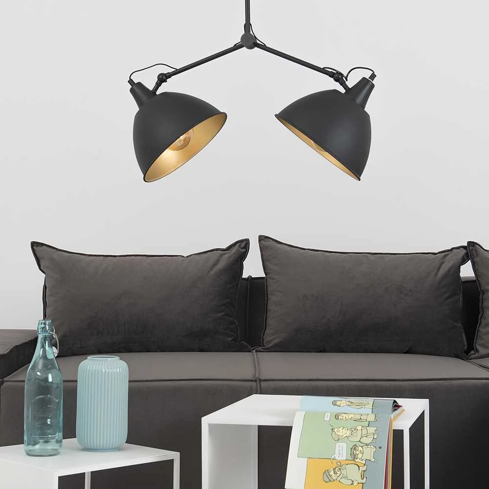 Pakabinamas šviestuvas Customform Lempos, COBEN TWO HEAD, 1.04x1 m, Juoda