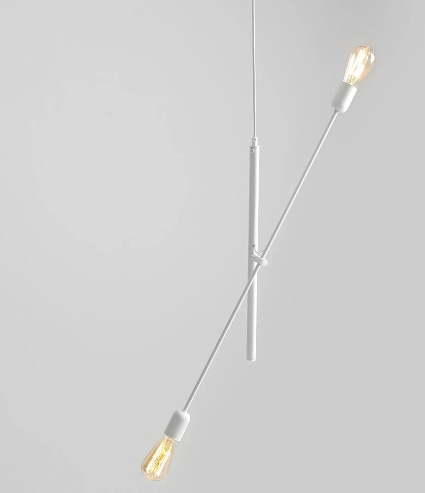 Pakabinamas šviestuvas Customform Lempos, TWIGO 2, 0.9x0.5 m, Balta