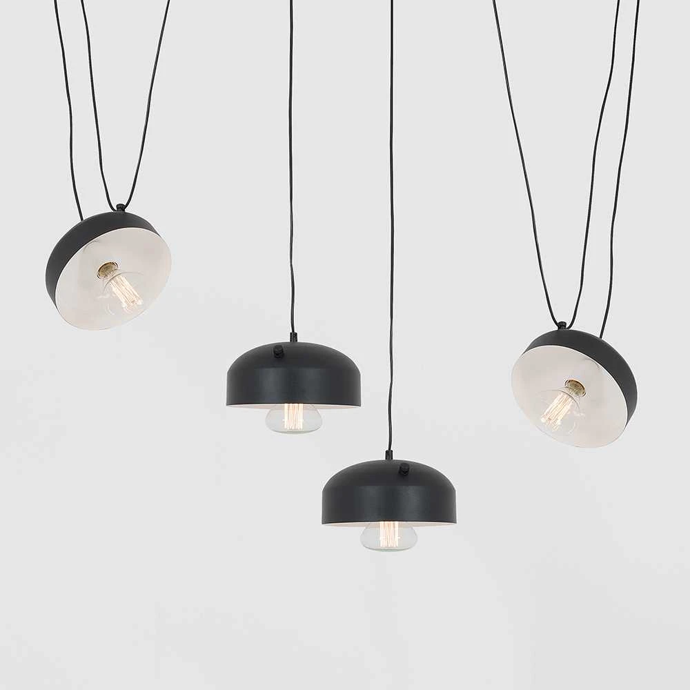 Pakabinamas šviestuvas Customform Lempos, POPO FLAT L 4, Juoda