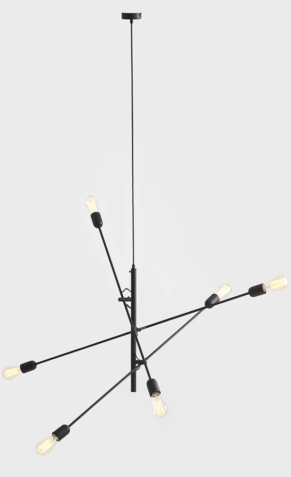 Pakabinamas šviestuvas Customform Lempos, TWIGO 6, 901001.1x0.5 m, Juoda