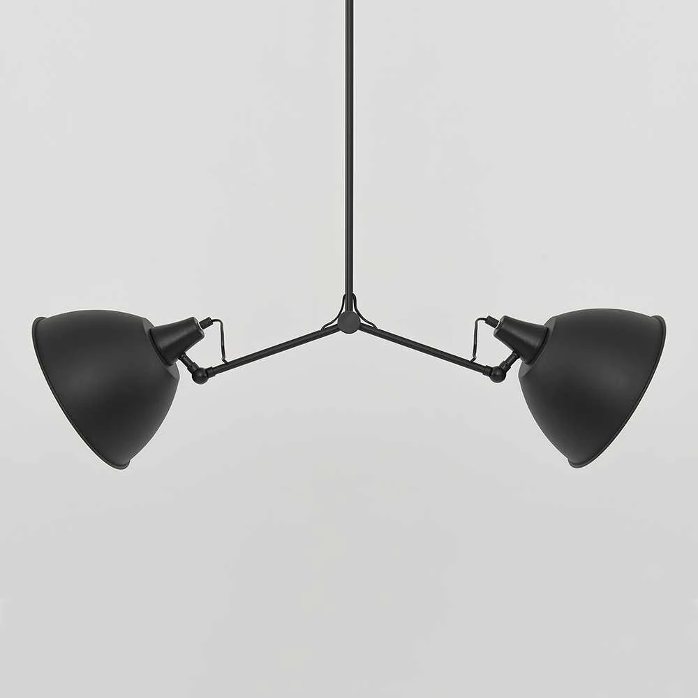 Pakabinamas šviestuvas Customform Lempos, COBEN TWO HEAD, 1.04x1 m, Juoda