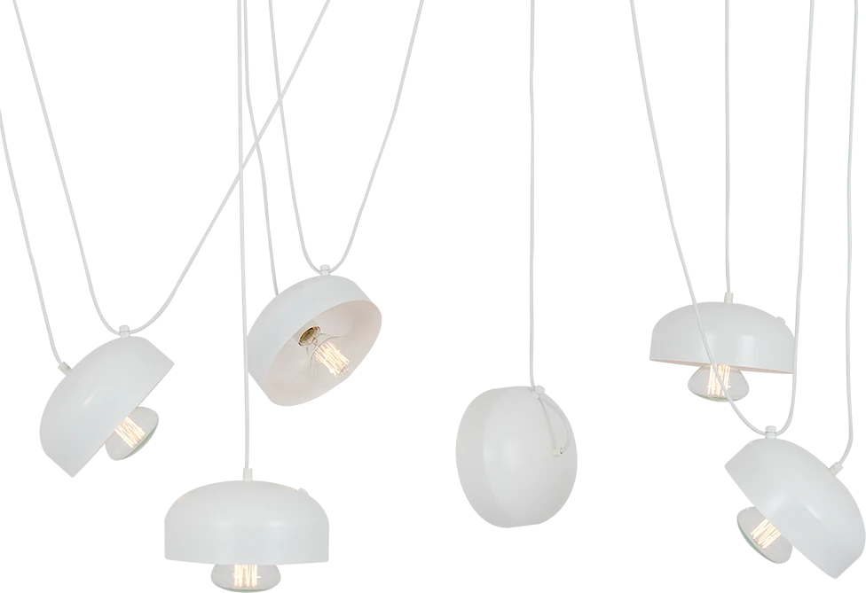 Pakabinamas šviestuvas Customform Liuminorius, POPO FLAT L 6, Baltas