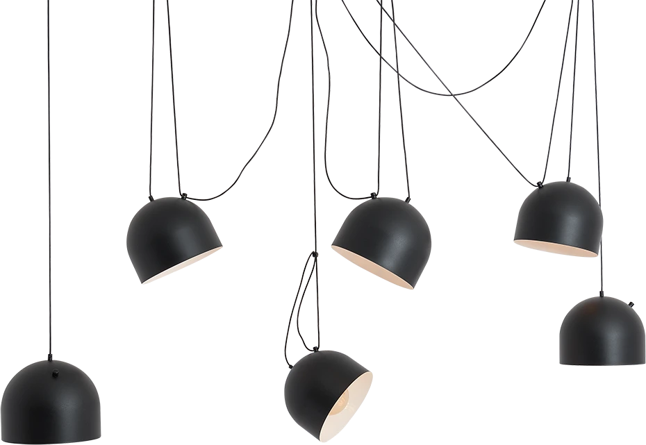Pakabinamas šviestuvas Customform Lubų šviestuvas POPO L 6, juodas, Ø 23 cm