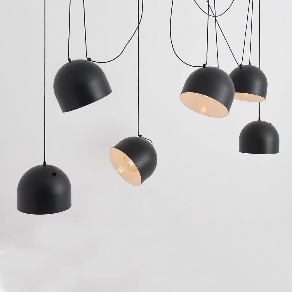 Pakabinamas šviestuvas Customform Lubų šviestuvas POPO L 6, juodas, Ø 23 cm