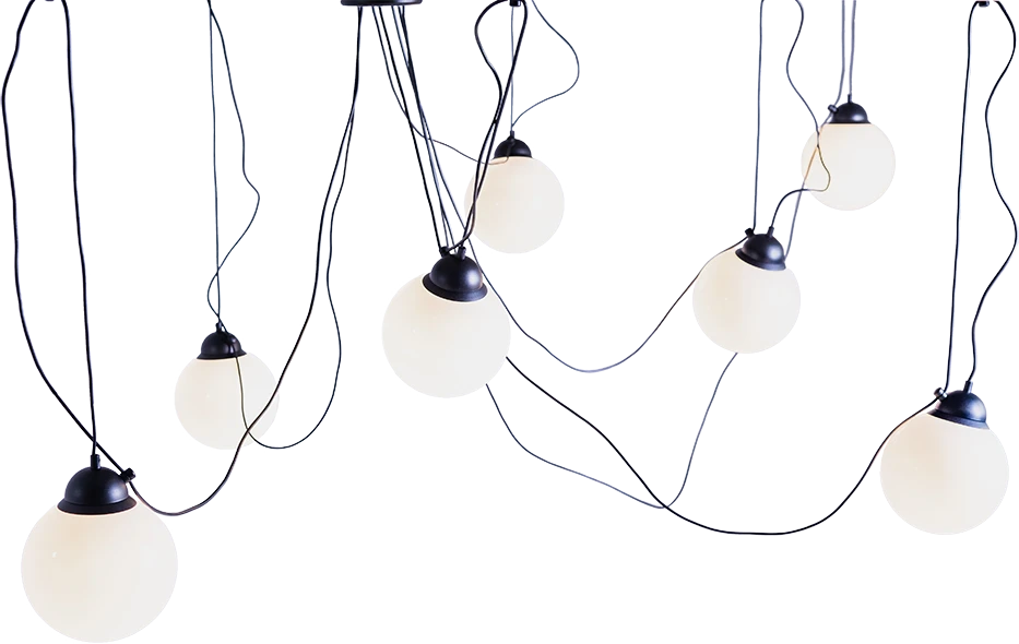 Pakabinamas šviestuvas Customform Pakabinama lempa, POPO GLASS M 7, Juoda