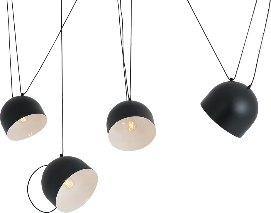 Pakabinamas šviestuvas Customform Pakabinami šviestuvai POPO L 4, juodi, Ø 23 cm
