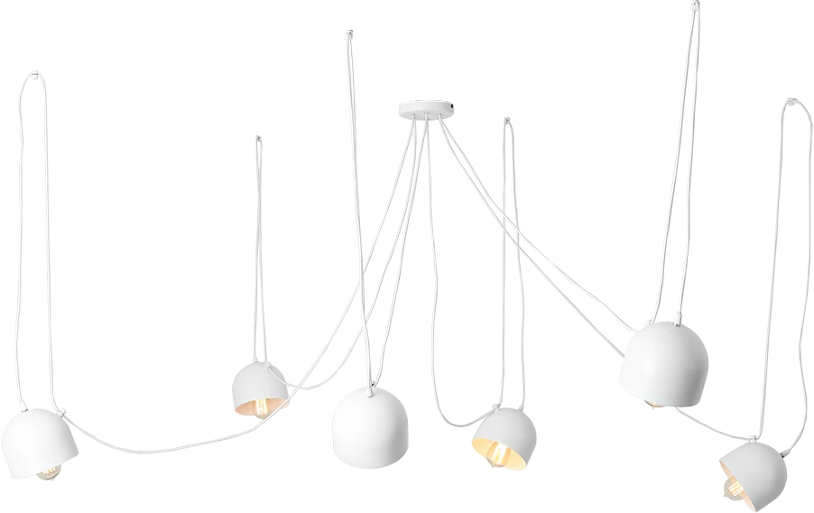 Pakabinamas šviestuvas Customform Pakabinami šviestuvai POPO 6, balti, Ø 15 cm
