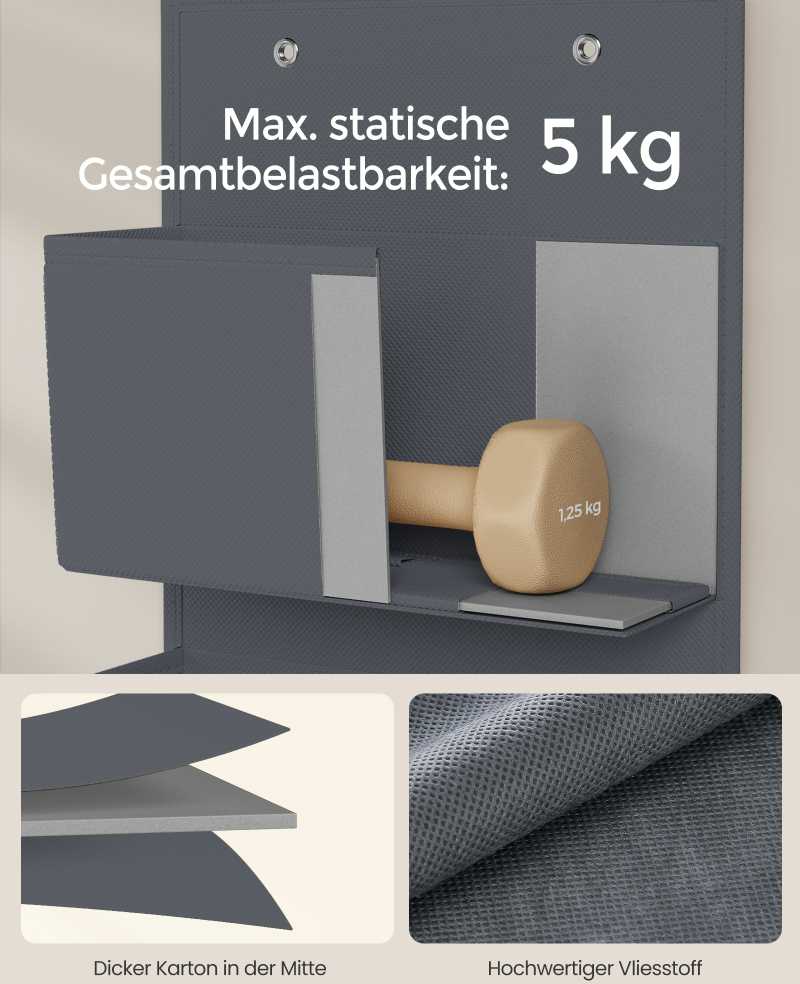 SONGMICS pakabinamas durų organizatorius su 4 kišenėmis, 33,5 x 12 x 100 cm, RDH04G
