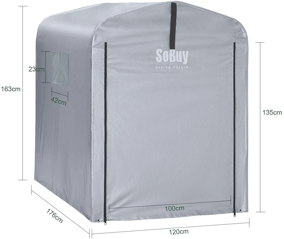 Pakeitimo užvalkalas, SoBuy SDA11-SIL, 120x176x163 cm, Sidabrinė