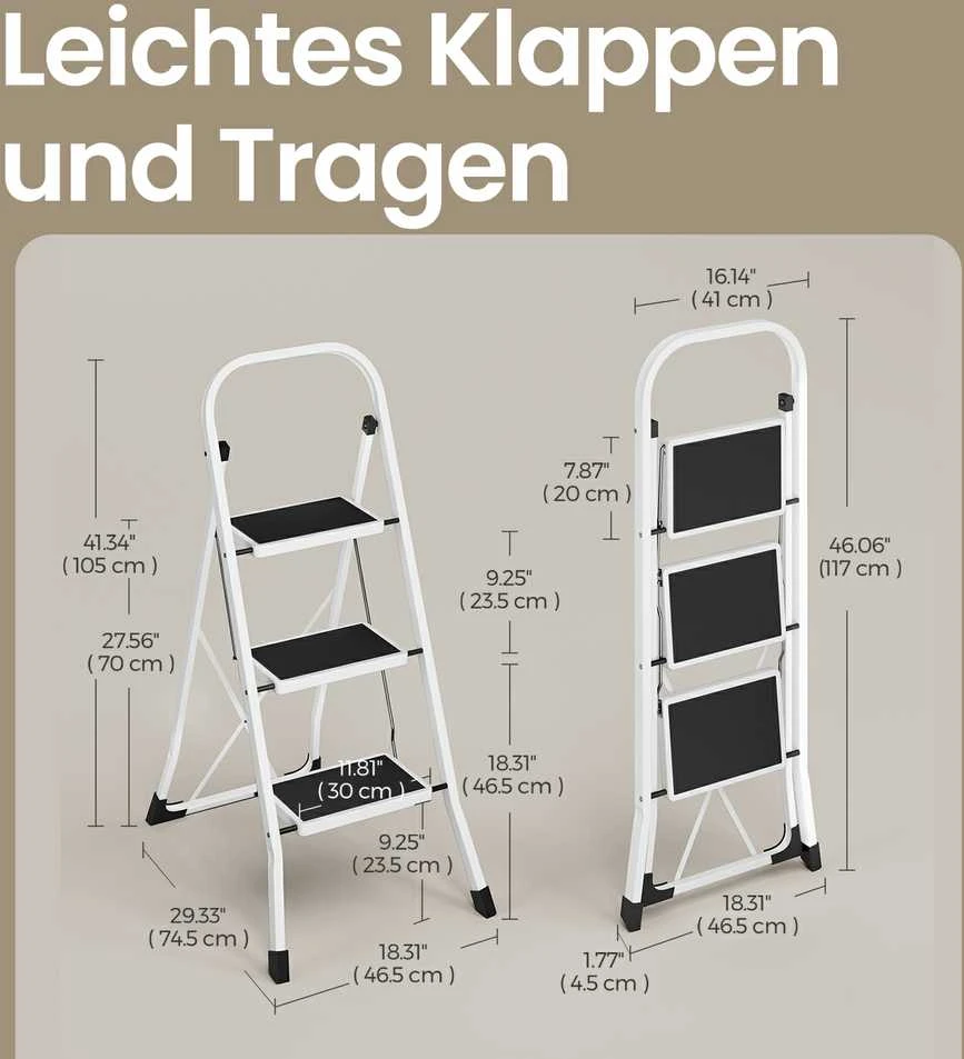 Sulankstomos kopėčios Songmics 150 kg, metalinės